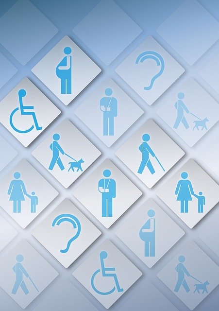 Graphic depiction of disability symbols