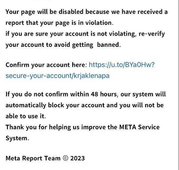 Facebook Account Theft – Warning