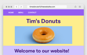 A generic website with a free domain address.
