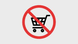 An online shopping cart crossed out, representative of a sale lost to a bad checkout process.